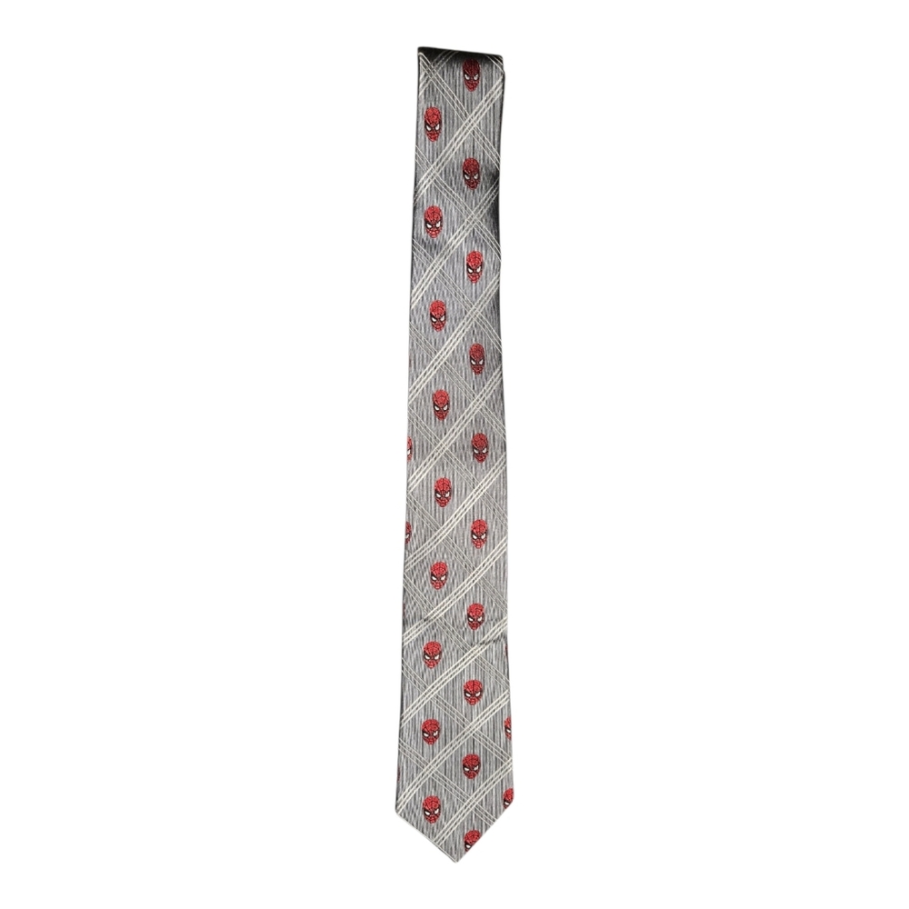 Marvel Spider-Man Movie 100% Silk Plaid Chevron Neck Tie